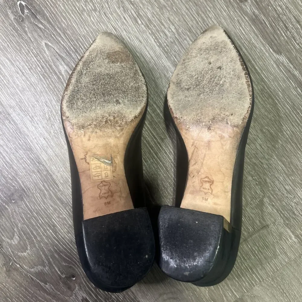 Tory Burch Gigi Black Pointed Toe Heels with Gold Logo 8